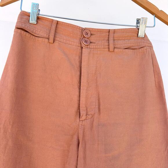 Apiece Apart Merida High Waisted Wide Leg Pants Pink Clay Cotton Size 4 - Picture 5 of 10